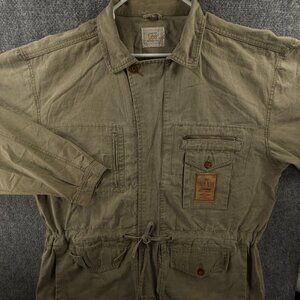 Lee Union Made Canvas Chore Barn Jacket Coat Beige Large Cargo Military Cotton